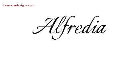 Alfredia Calligraphic Name Tattoo Designs