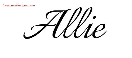 Allie Calligraphic Name Tattoo Designs