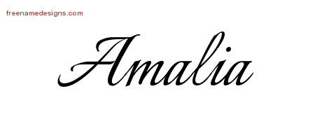 Amalia Calligraphic Name Tattoo Designs