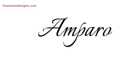Amparo Calligraphic Name Tattoo Designs