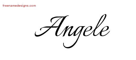 Angele Calligraphic Name Tattoo Designs