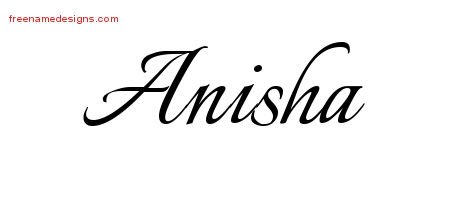 Anisha Calligraphic Name Tattoo Designs