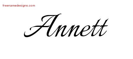 Annett Calligraphic Name Tattoo Designs