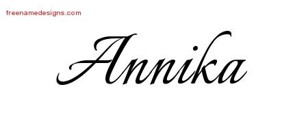 Annika Calligraphic Name Tattoo Designs