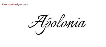 Apolonia Calligraphic Name Tattoo Designs