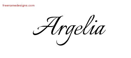 Argelia Calligraphic Name Tattoo Designs