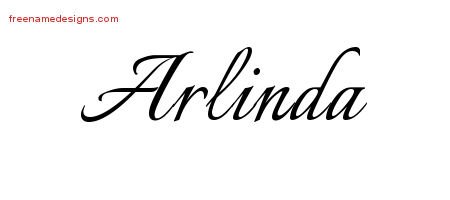 Arlinda Calligraphic Name Tattoo Designs