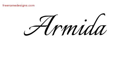 Armida Calligraphic Name Tattoo Designs