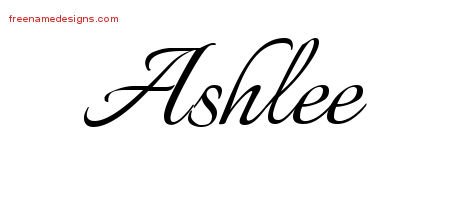 Ashlee Calligraphic Name Tattoo Designs
