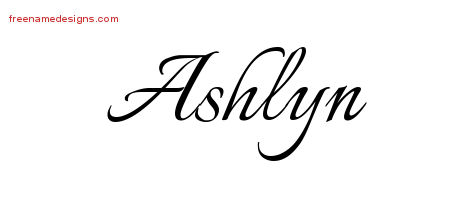 Ashlyn Calligraphic Name Tattoo Designs