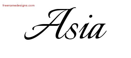 Asia Calligraphic Name Tattoo Designs