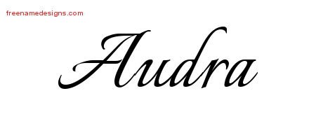 Audra Calligraphic Name Tattoo Designs