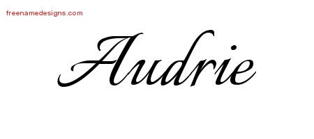 Audrie Calligraphic Name Tattoo Designs