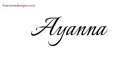 Ayanna Calligraphic Name Tattoo Designs