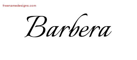 Barbera Calligraphic Name Tattoo Designs