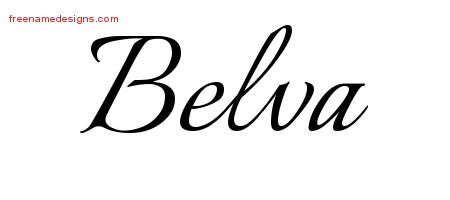 Belva Calligraphic Name Tattoo Designs