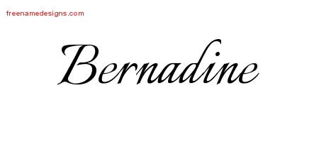 Bernadine Calligraphic Name Tattoo Designs