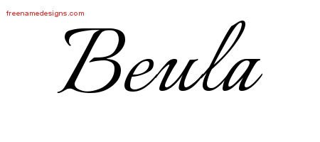 Beula Calligraphic Name Tattoo Designs