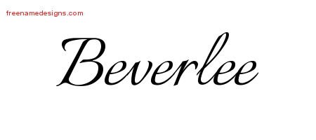 Beverlee Calligraphic Name Tattoo Designs