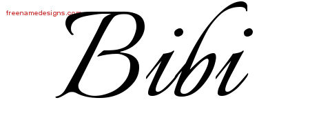 Bibi Calligraphic Name Tattoo Designs