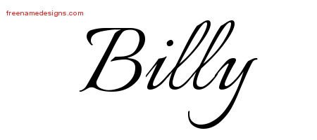 Billy Calligraphic Name Tattoo Designs