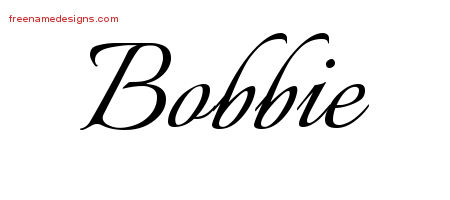 Bobbie Calligraphic Name Tattoo Designs