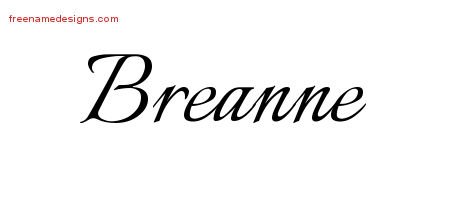 Breanne Calligraphic Name Tattoo Designs