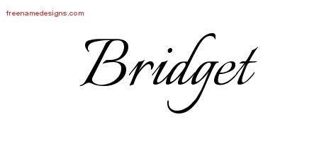 Bridget Calligraphic Name Tattoo Designs