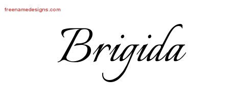 Brigida Calligraphic Name Tattoo Designs