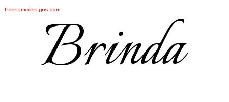 Brinda Calligraphic Name Tattoo Designs