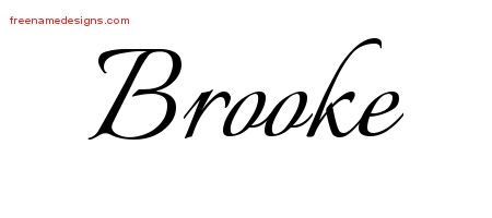 Brooke Calligraphic Name Tattoo Designs