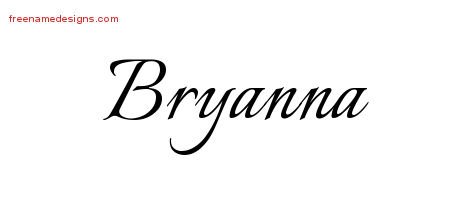 Bryanna Calligraphic Name Tattoo Designs