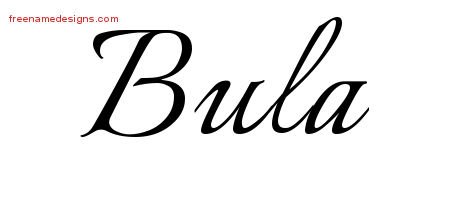 Bula Calligraphic Name Tattoo Designs