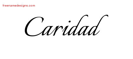 Caridad Calligraphic Name Tattoo Designs