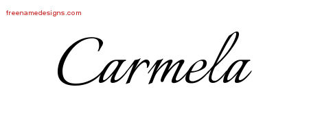 Carmela Calligraphic Name Tattoo Designs