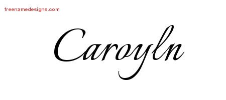 Caroyln Calligraphic Name Tattoo Designs