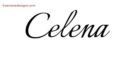Celena Calligraphic Name Tattoo Designs