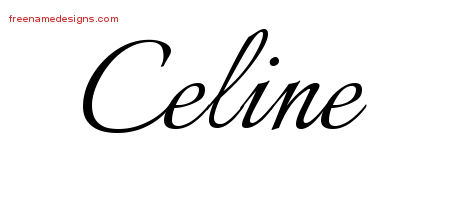 Calligraphic Name Tattoo Designs Celine Download Free - Free Name Designs