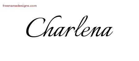 Charlena Calligraphic Name Tattoo Designs
