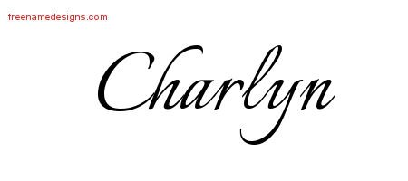 Charlyn Calligraphic Name Tattoo Designs