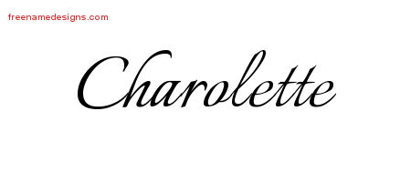 Charolette Calligraphic Name Tattoo Designs