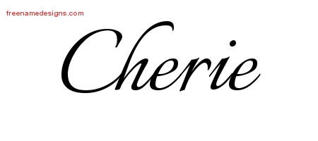 Cherie Calligraphic Name Tattoo Designs