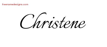 Christene Calligraphic Name Tattoo Designs