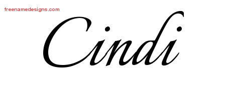 Cindi Calligraphic Name Tattoo Designs