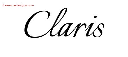 Claris Calligraphic Name Tattoo Designs