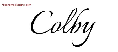 Colby Calligraphic Name Tattoo Designs
