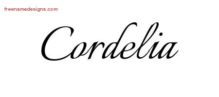 Cordelia Calligraphic Name Tattoo Designs