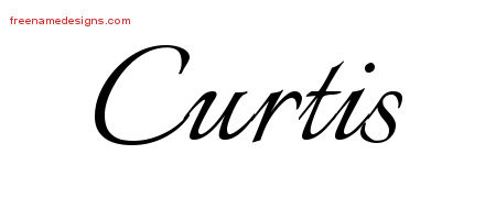 Curtis Calligraphic Name Tattoo Designs
