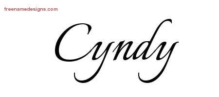 Cyndy Calligraphic Name Tattoo Designs