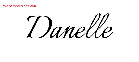 Danelle Calligraphic Name Tattoo Designs